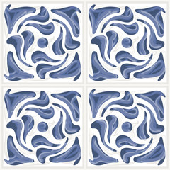 Seamless patchwork pattern from ornate tiles
