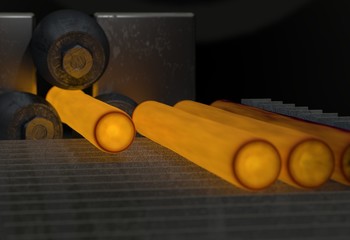 Hot rolling machine Industry steel background.