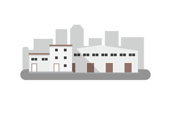 Warehouse Icon in flat style. Isolated vector illustration.