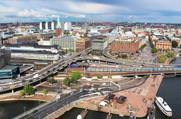 Fototapeta premium View of Norrmalm area from City Hall, Stockholm, Sweden
