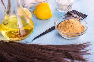 Mustard mask for hair. Ingredients.