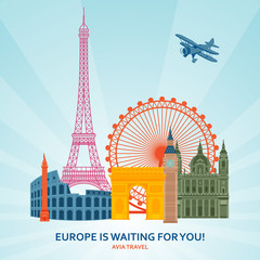 Travel planning flat concept. Vector illustration.