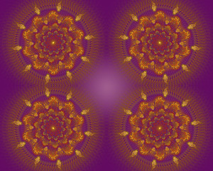 Colorful flower mandala fractal star