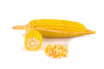 Corn on white background