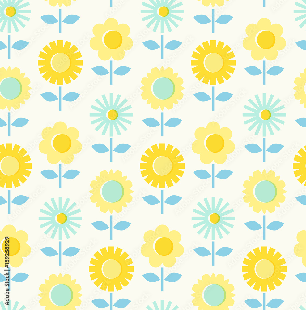 Poster seamless pattern with flowers