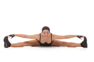 Healthy woman doing stretching