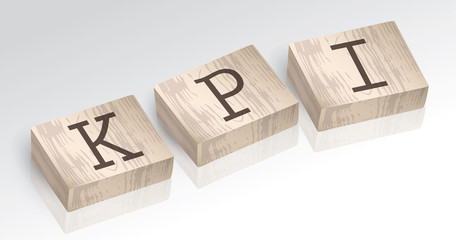 Obraz premium Word KPI composed from alphabet blocks vector illustration
