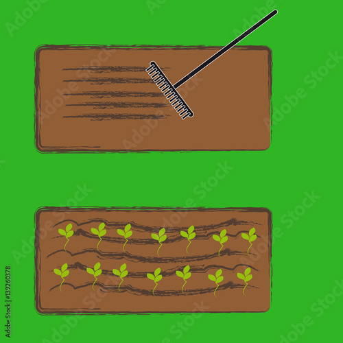 "Garden on green background" Stock image and royalty-free vector files