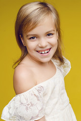 portrait of little girl in the studio