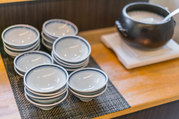 Obraz na płótnie Canvas Traditional Japanese breakfast of hotel,Japan .