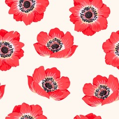 Seamless colorful anemones