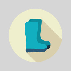 Rubber boots, gumboots, wellies flat vector icon
