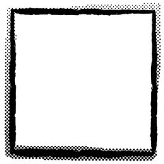 Obraz premium Abstract halftone dots frame. Vector grunge background.