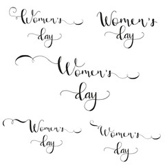 Greeting card - International Happy Women's Day. 8 March holiday background with lettering.