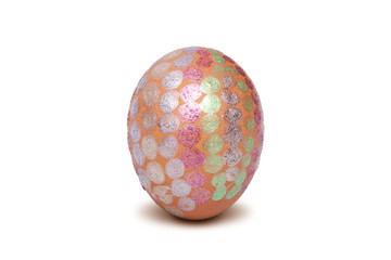 Colorful Easter egg isolated on white.