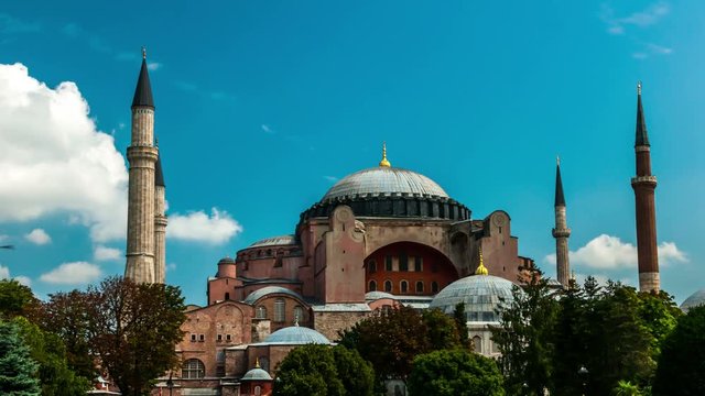The Hagia Sophia, an ancient architectural masterpiece and one of the most popular touristic attractions in Istanbul