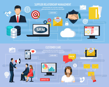 CRM Flat Banners - Powered by Adobe