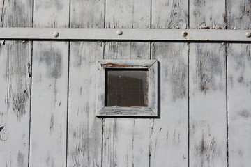 Light blue painted wooden door