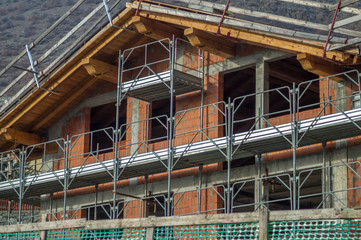 construction site, house under construction, villa renovation