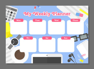 Weekly planner template.