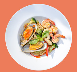 pad kee mao spagheti seafood