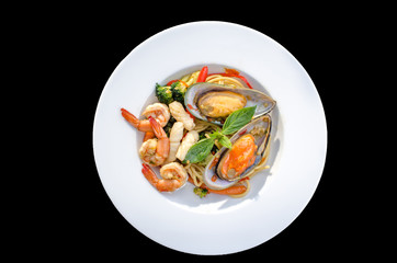 pad kee mao spagheti seafood
