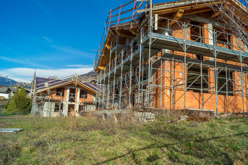 construction site, house under construction, villa renovation