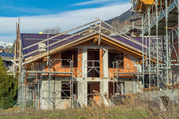 construction site, house under construction, villa renovation