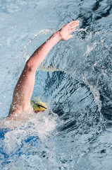 Swimmer at swimming pool
