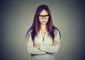 portrait angry displeased annoyed woman