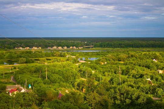 View of the area of the village Ramon, abandoned sugar plant and the river Voronezh from Factory Mountain