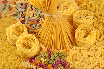 Assortment of uncooked Italian pasta