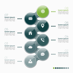 Vector 8 option infographic design with ellipses