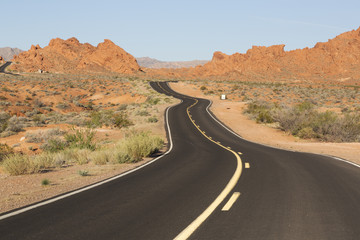 Curve road though Valley of Fire, Nevada