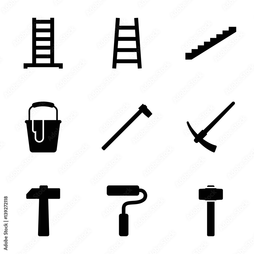 Poster Set of 9 improvement filled icons