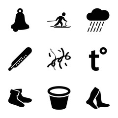 Set of 9 season filled icons