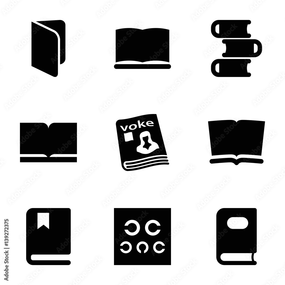 Poster set of 9 read filled icons