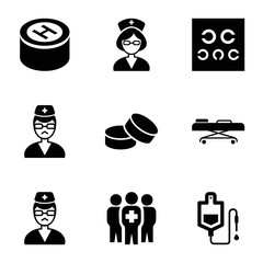 Set of 9 doctor filled icons