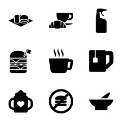 Set of 9 drink filled icons