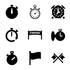Set of 9 finish filled icons