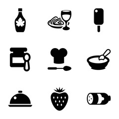 Set of 9 gourmet filled icons