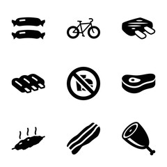 Set of 9 fat filled icons