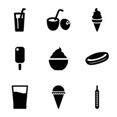 Set of 9 cold filled icons