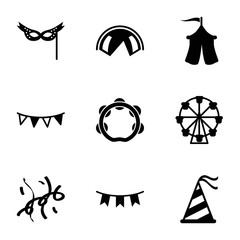 Set of 9 carnival filled icons