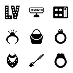 Set of 9 luxury filled icons