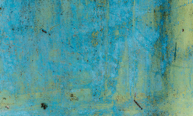 wall with old blue paint