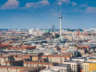 Fototapeten Wunderschöner Blick von oben auf die Skyline von Berlin © arianarama
