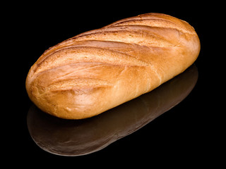 Long loaf of white, cut bread