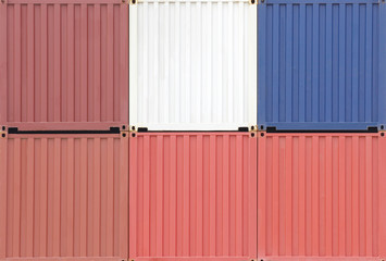 Multicolor of Cargo container stack at container yard area