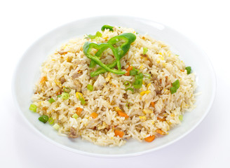 Frird rice with pork and mix vegetable